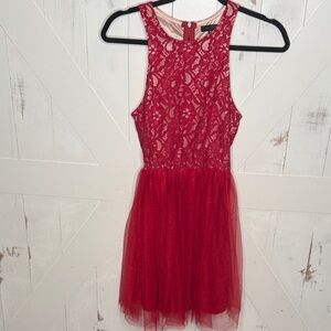 Elegant Red Lace Kids Dress